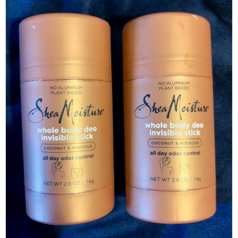 Shea Moisture Coconut & Hibiscus Whole Body Deodorant Invisible Stick 2 Pack - Picture 2 of 3